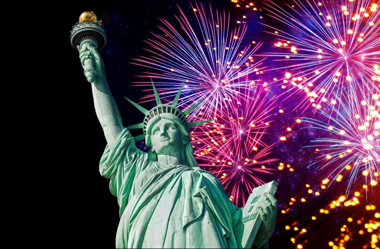 July 4th fireworks display in New York.