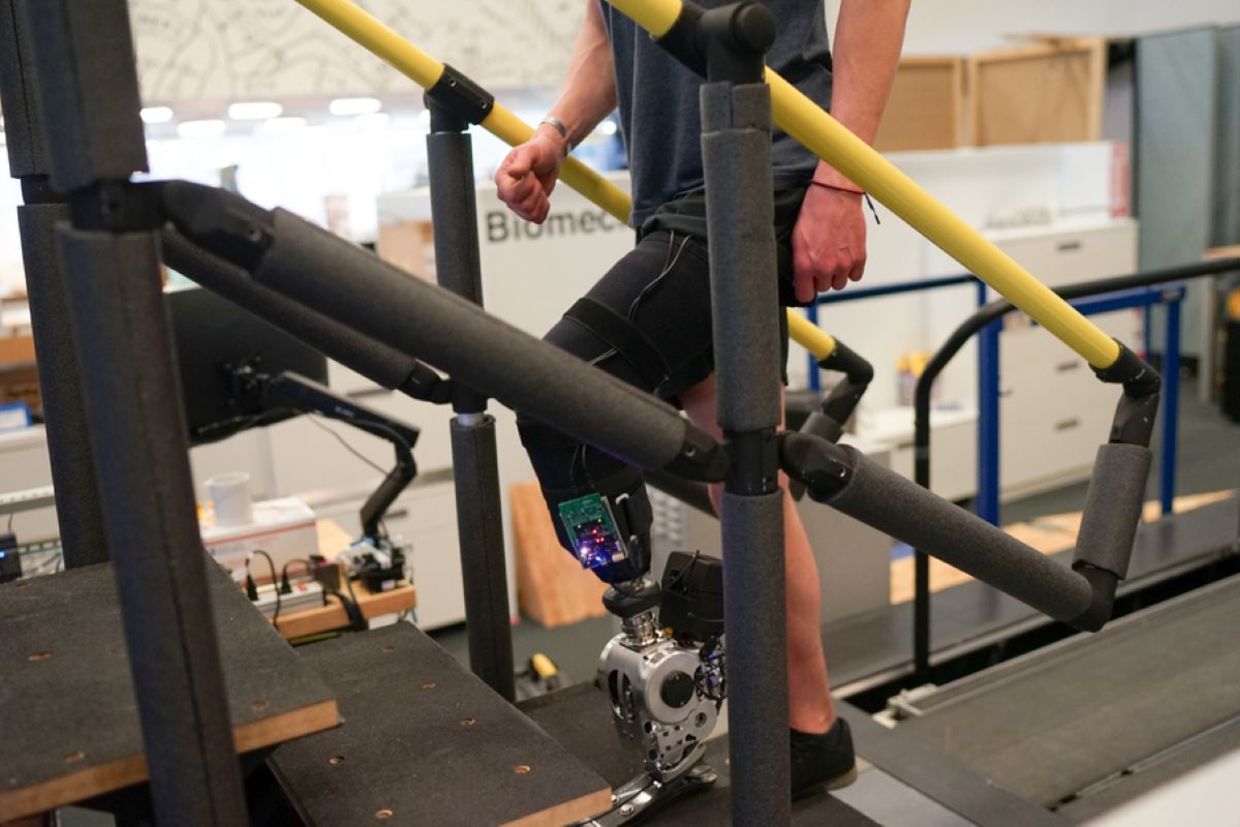 This prosthetic is controlled by the user. This prosthetic is controlled by the user.