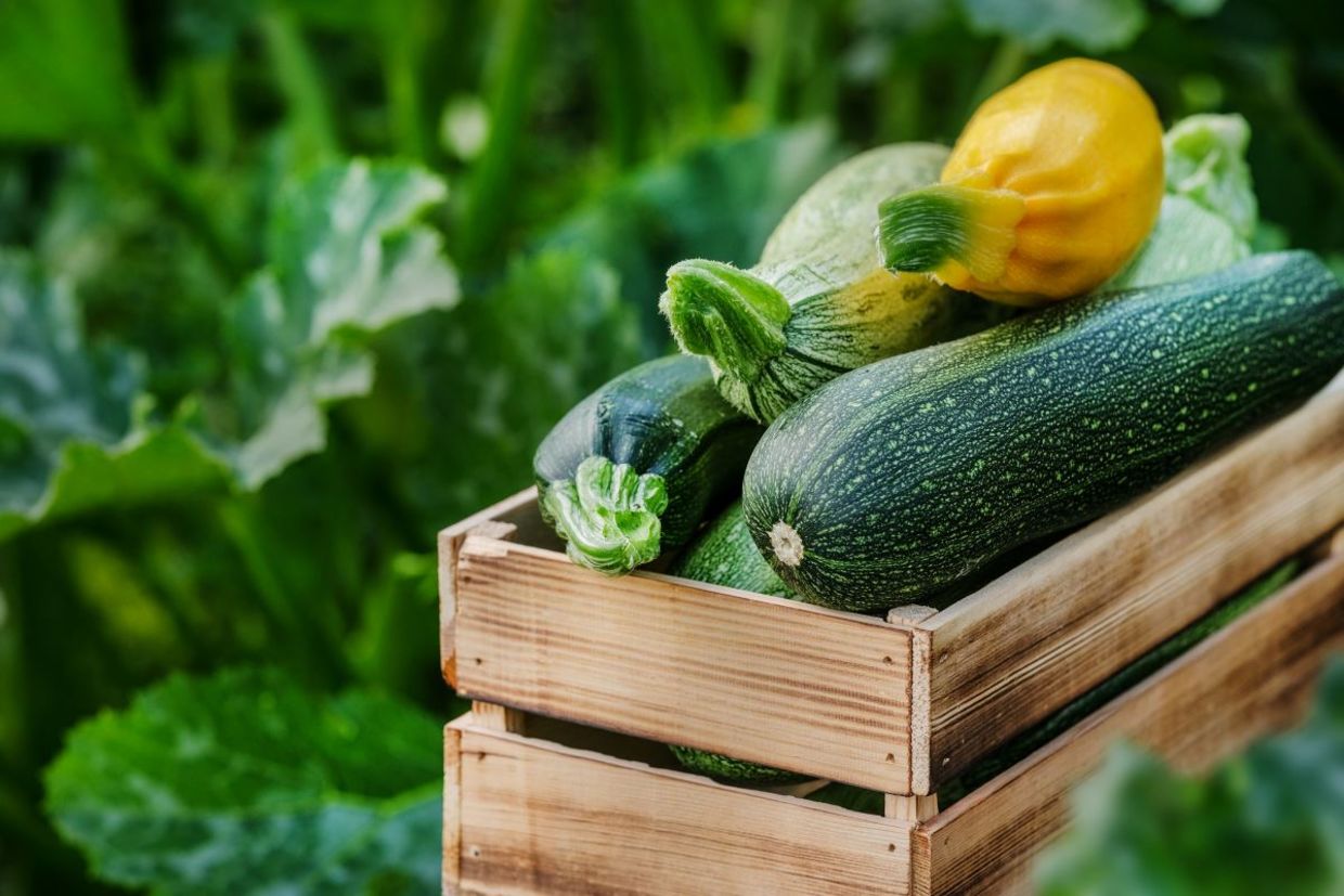 Just picked zucchini squash. Just picked zucchini squash.