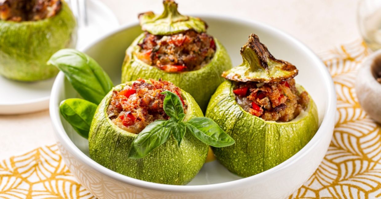 Stuffed round zucchini. Stuffed round zucchini.