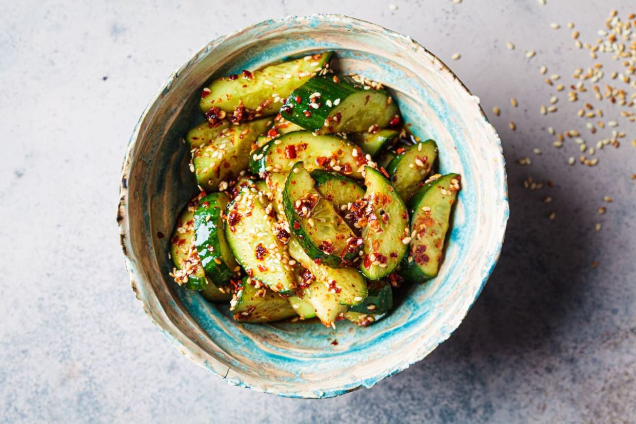 Chinese smashed cucumber salad. Chinese smashed cucumber salad.