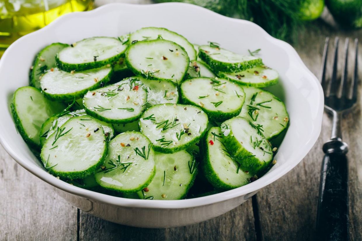Cucumber salad with dill. Cucumber salad with dill.