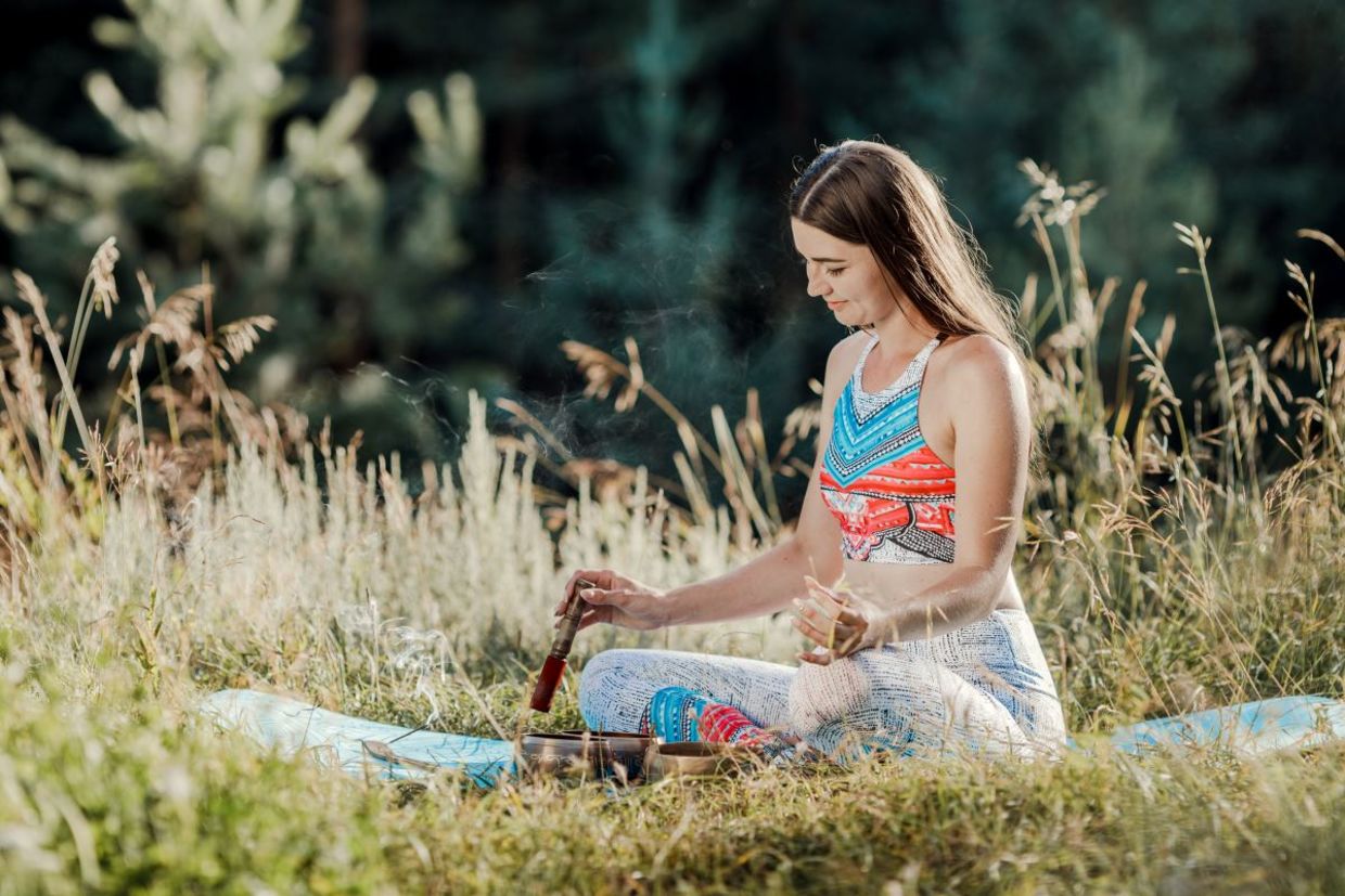 Meditating in nature. Meditating in nature.