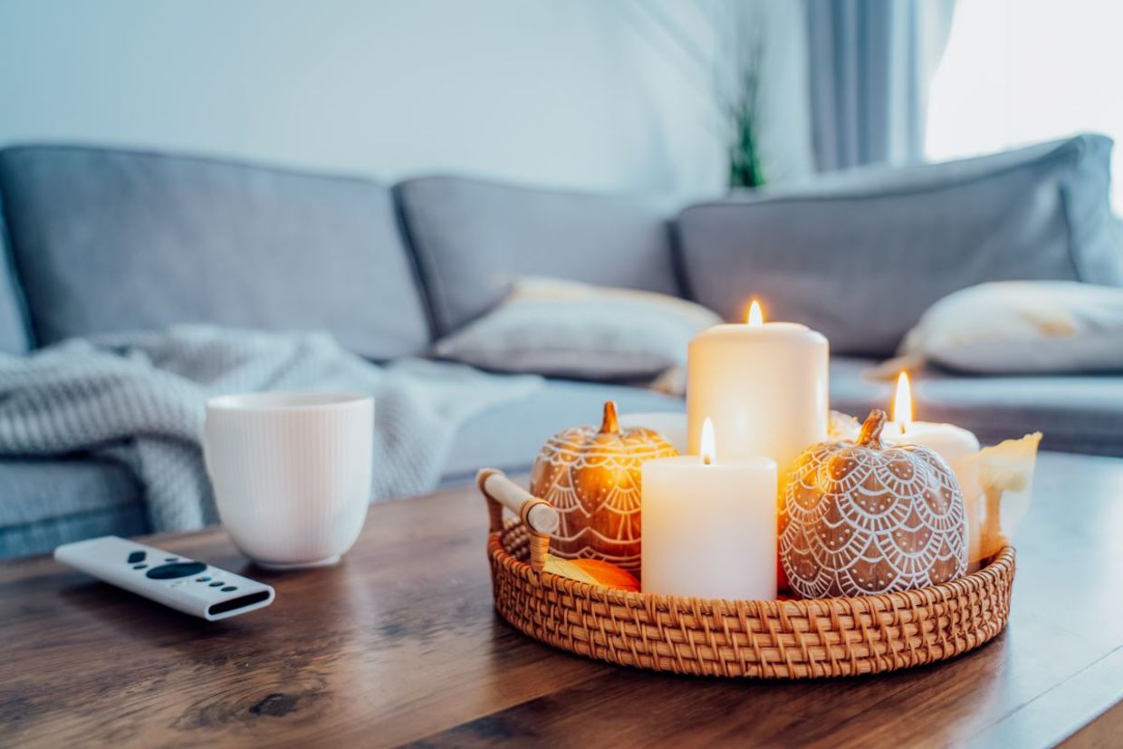 Relaxing candles and tea. Relaxing candles and tea.