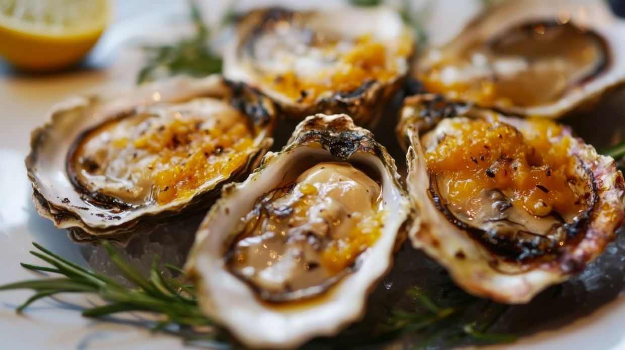 Eating oysters and other seafood is good for your health. Eating oysters and other seafood is good for your health.