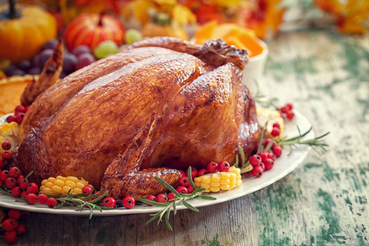 Serving turkey is a Thanksgiving tradition. Serving turkey is a Thanksgiving tradition.