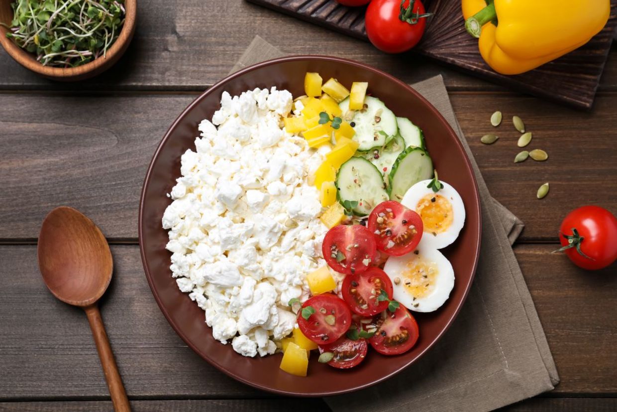 Cottage cheese salad. Cottage cheese salad.