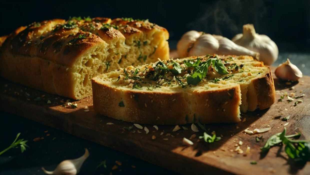 Garlic and herb bread. Garlic and herb bread.