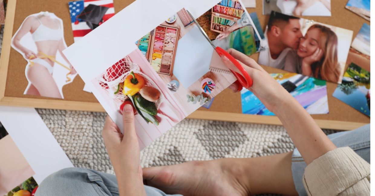 Creating a vision board. Creating a vision board.