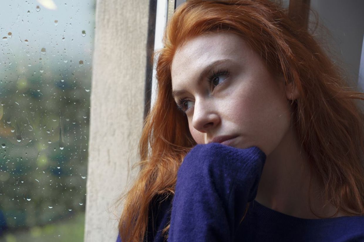 Woman overthinking. Woman overthinking.