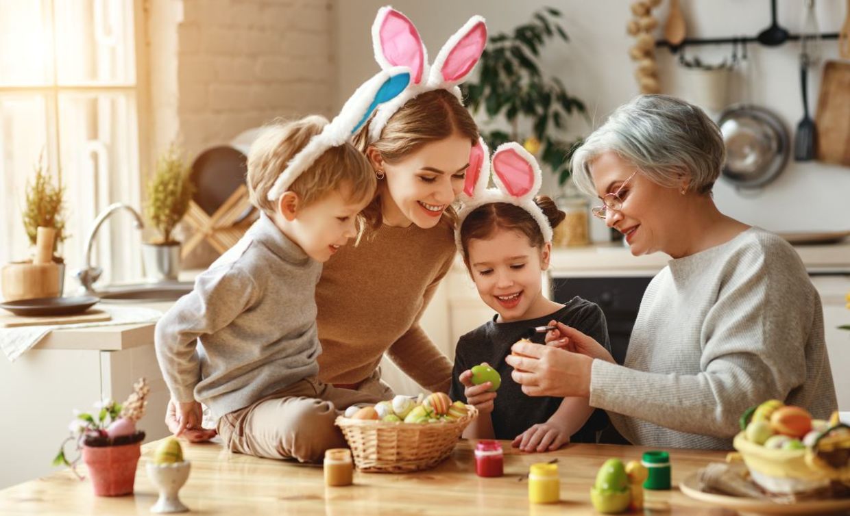 Decorating Easter eggs. Decorating Easter eggs.