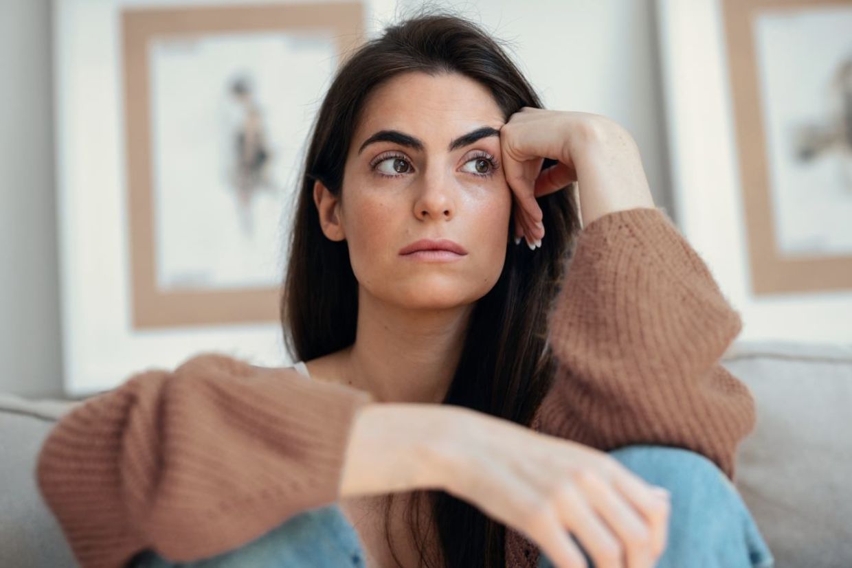 Woman lost in thought. Woman lost in thought.