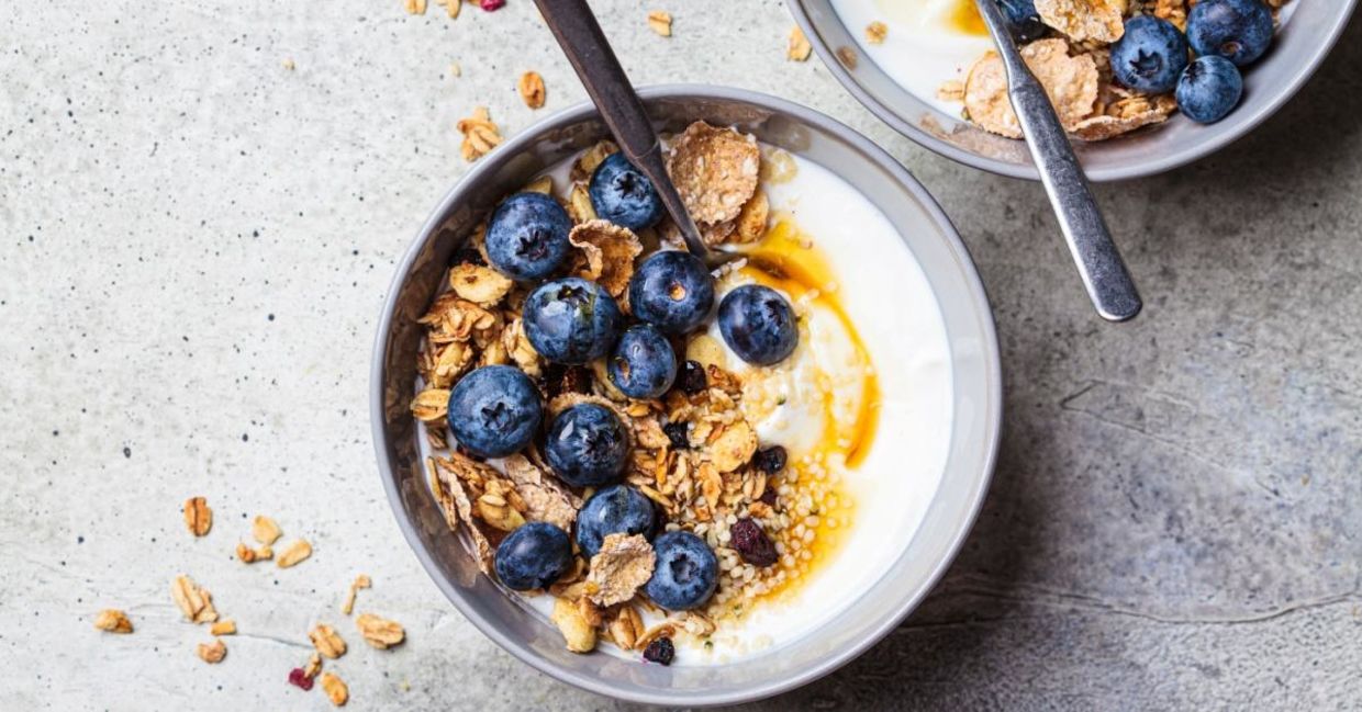 Healthy blueberry yogurt bowl. Healthy blueberry yogurt bowl.