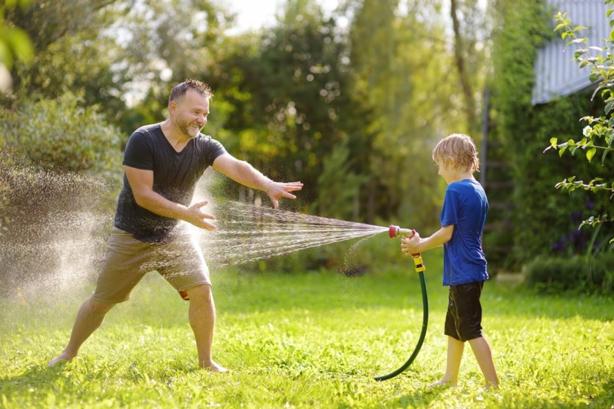 Run through your sprinklers or take a dip in an inflatable pool.