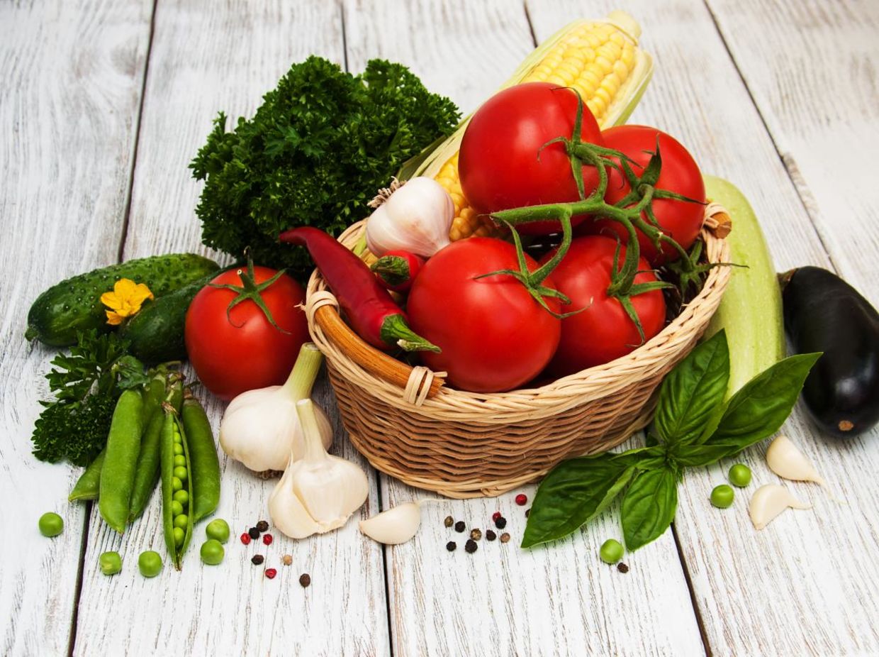 Fresh summer vegetables.